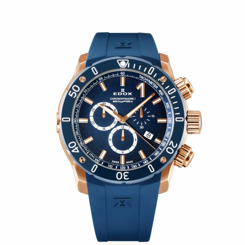 エドックス(EDOX) クロノオフショア1 クロノグラフ 45mm ブルー 10221